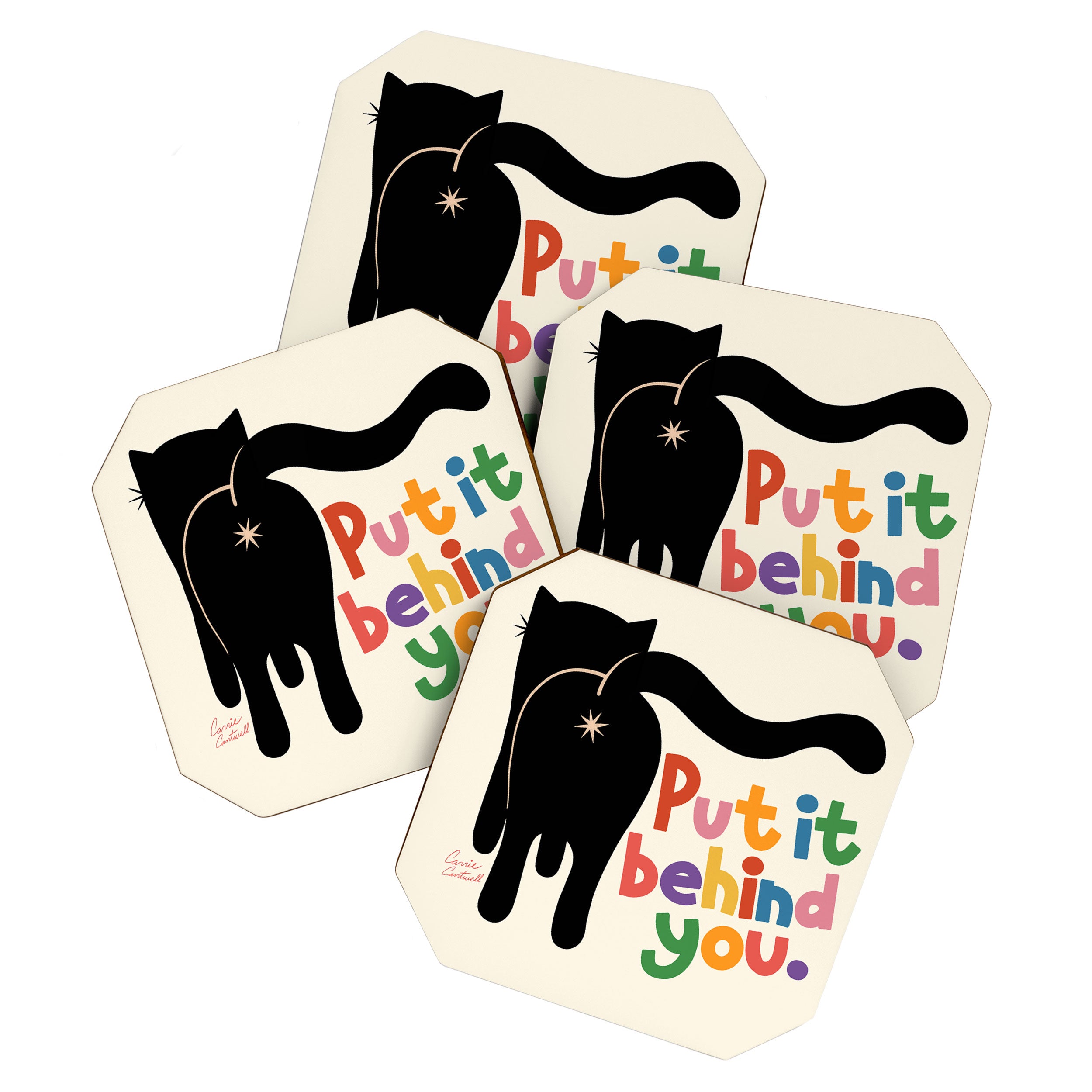 Put It Behind You - Funny Cat Butt Pun Coaster Gallery Image 1