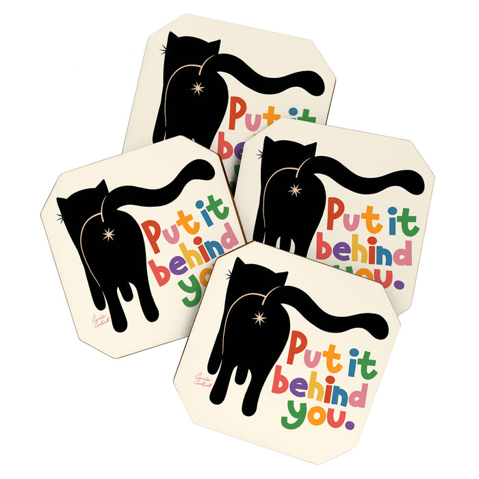 Put It Behind You - Funny Cat Butt Pun Coaster Gallery Image 1