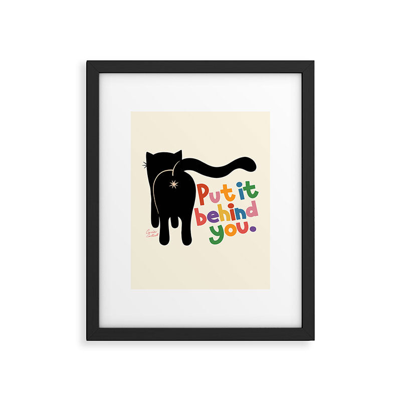 Put It Behind You - Funny Cat Butt Pun Framed Art Print Gallery Image 6