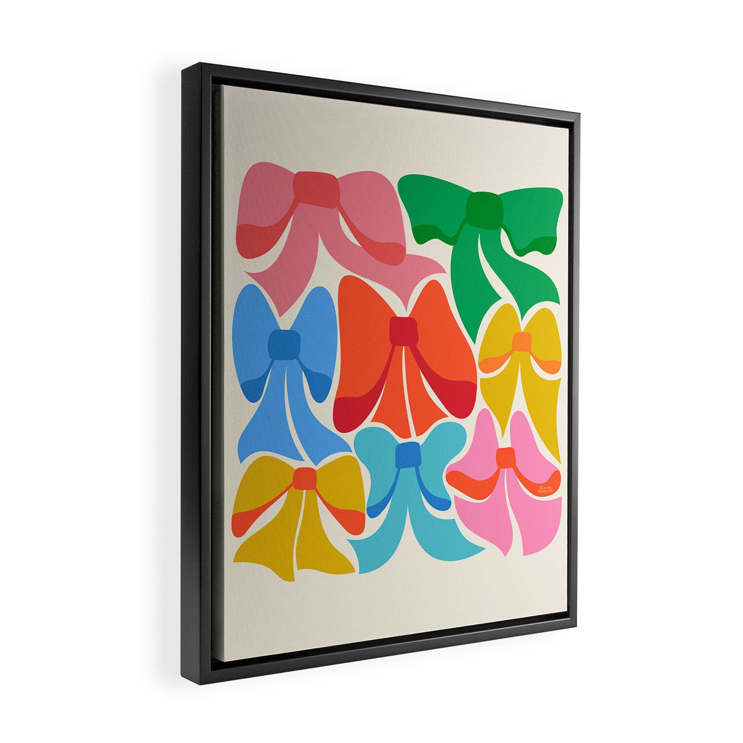 RainBows - Bright Multi Retro Rainbow Bows Framed Canvas Print Gallery Image 2
