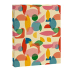 Retro Abstract Geometric Pattern with Bright Colorful Shapes and Fabric Texture Canvas Print Gallery Image 8