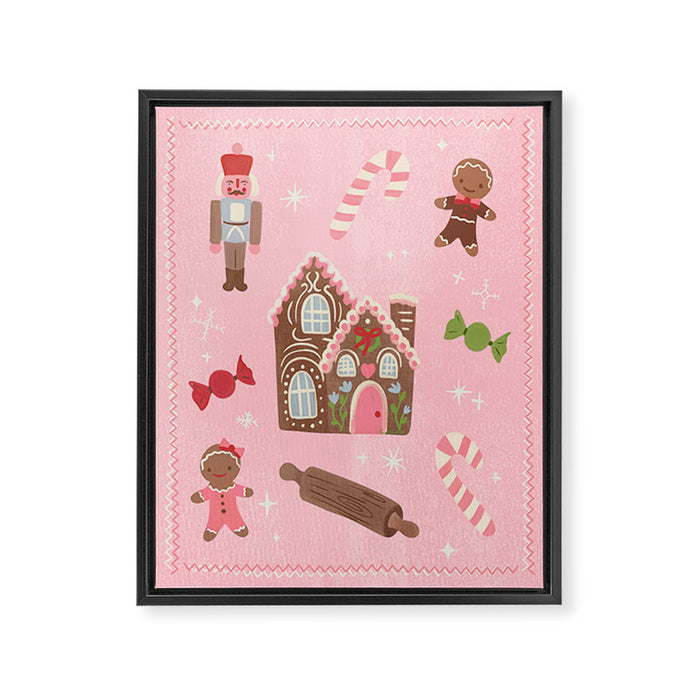 Retro Christmas Baking Wonderland Framed Canvas Print Gallery Image 1