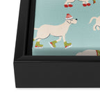 Retro Christmas - Winter Dogs Framed Canvas Print Gallery Image 3