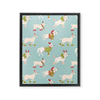 Retro Christmas - Winter Dogs Framed Canvas Print Gallery Image 8