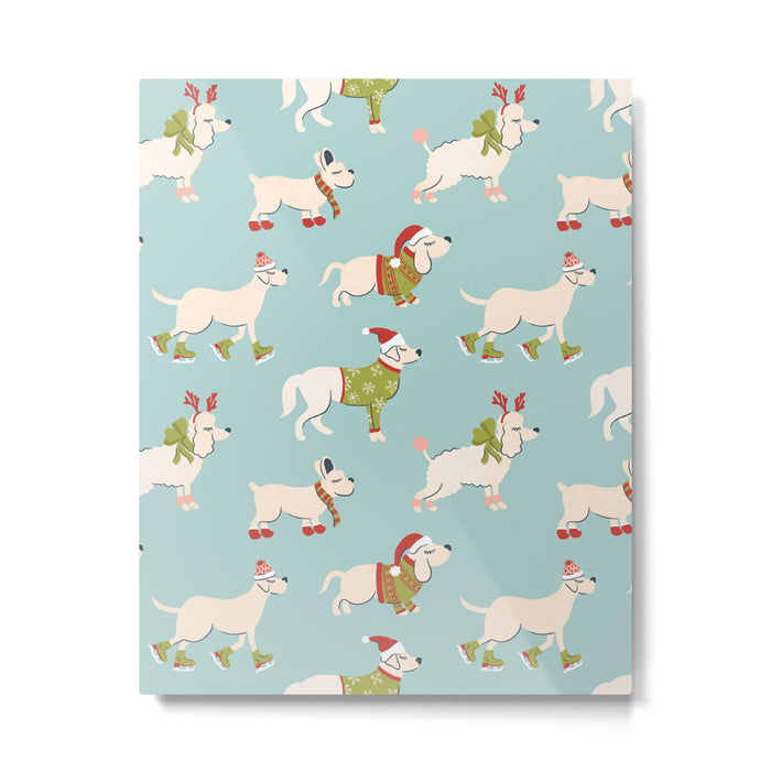 Retro Christmas - Winter Dogs Metal Print Gallery Image 1