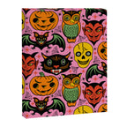 Retro Halloween in Pink - Skull Black Cat Devil Pumpkin Bat Owl Motifs Canvas Print Gallery Image 8