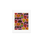 Retro Halloween in Pink - Skull Black Cat Devil Pumpkin Bat Owl Motifs Art Print Gallery Image 1