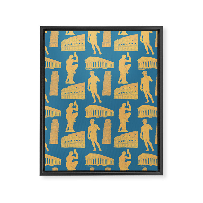 Roman Architecture Ancient Monuments and Italian Statues Framed Canvas Print Gallery Image 8