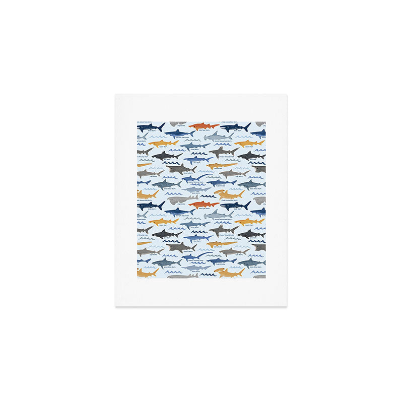Shark Species Identification Chart Art Print Gallery Image 1