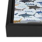Shark Species Identification Chart Framed Canvas Print Gallery Image 3