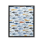 Shark Species Identification Chart Framed Canvas Print Gallery Image 8