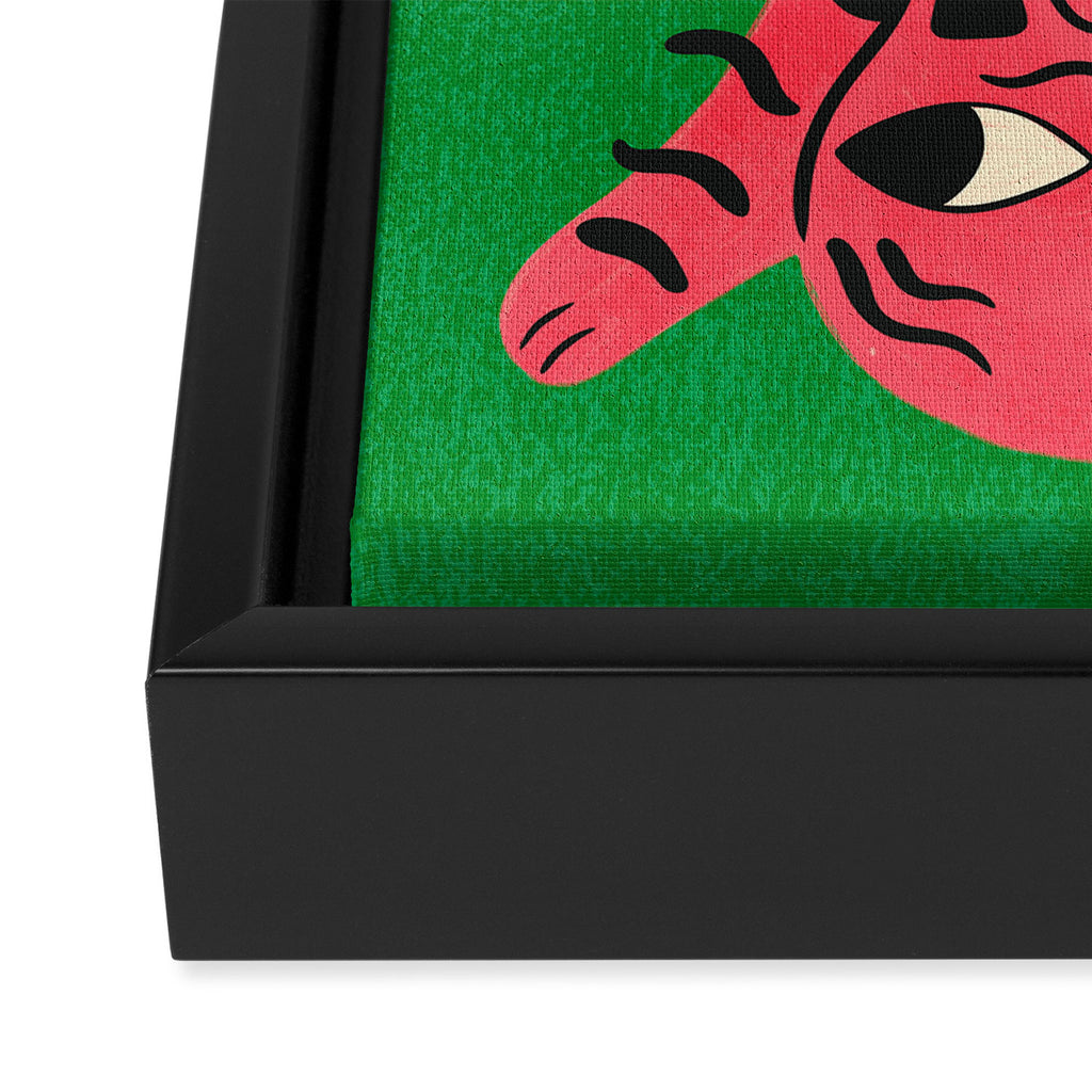 Silly Cat Rug Framed Canvas Print Gallery Image 3