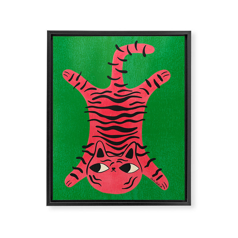 Silly Cat Rug Framed Canvas Print Gallery Image 8