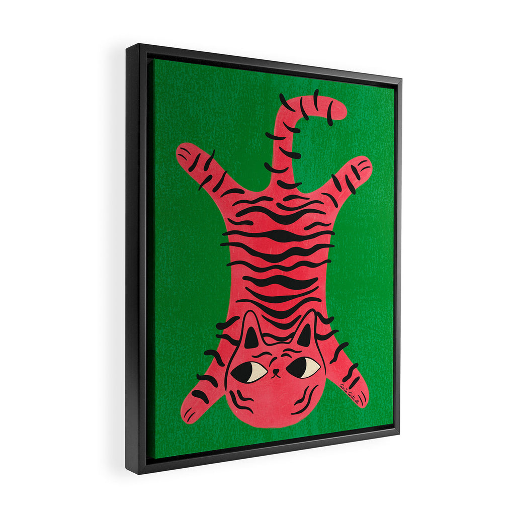 Silly Cat Rug Framed Canvas Print Gallery Image 2
