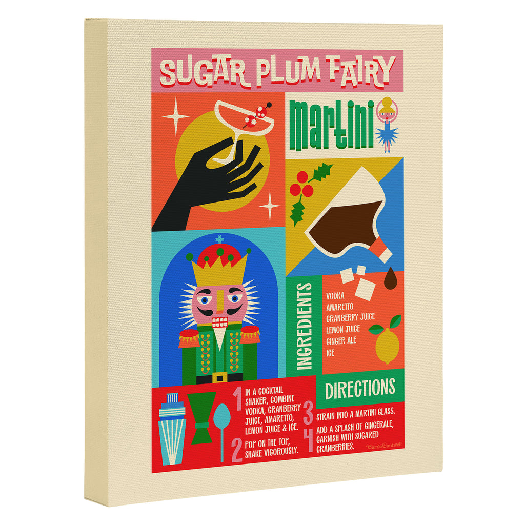 Sugar Plum Fairy Martini Holiday Cocktail Recipe Canvas Print Gallery Image 3