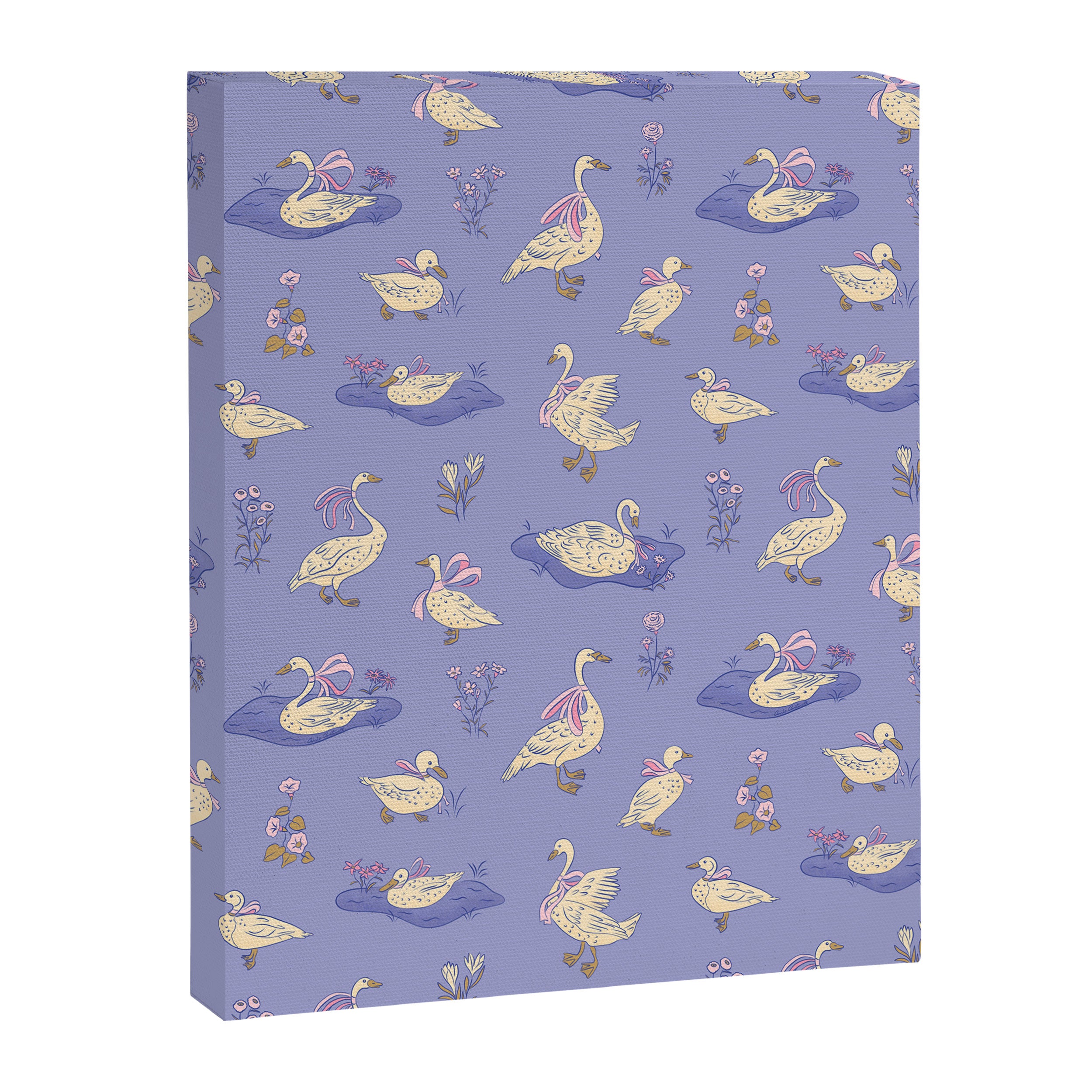 Swans With Bows - Ducks And Flowers Canvas Print Gallery Image 8