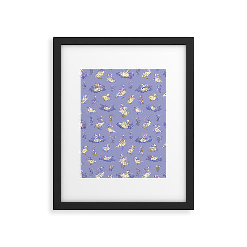 Swans With Bows - Ducks And Flowers Framed Art Print Gallery Image 6