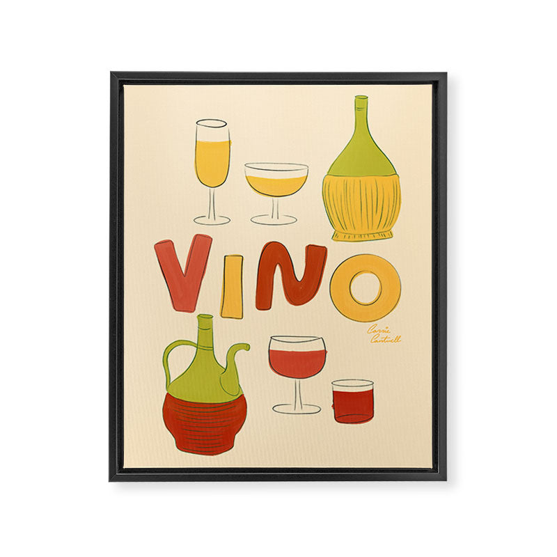Vino Italian Wine Framed Canvas Print Gallery Image 8
