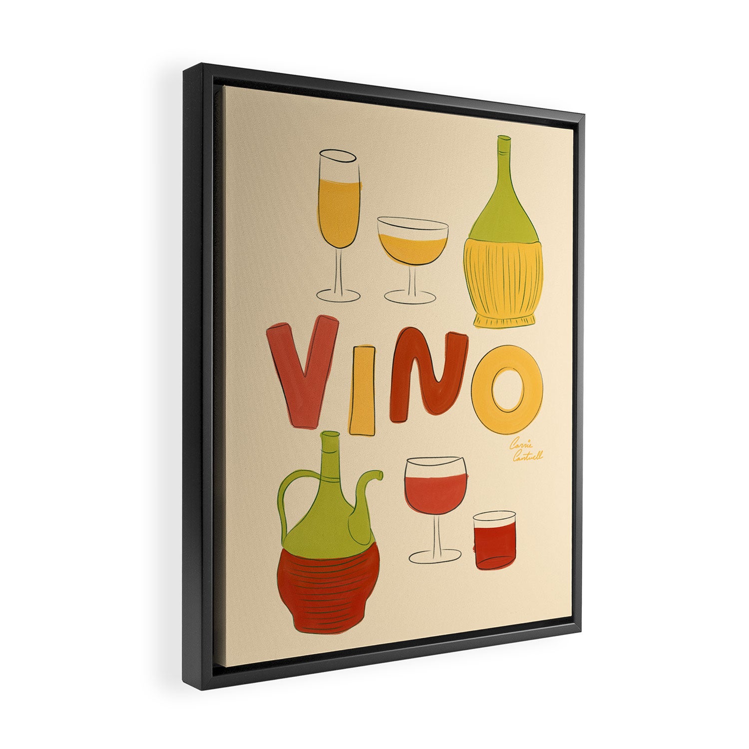 Vino Italian Wine Framed Canvas Print Gallery Image 2