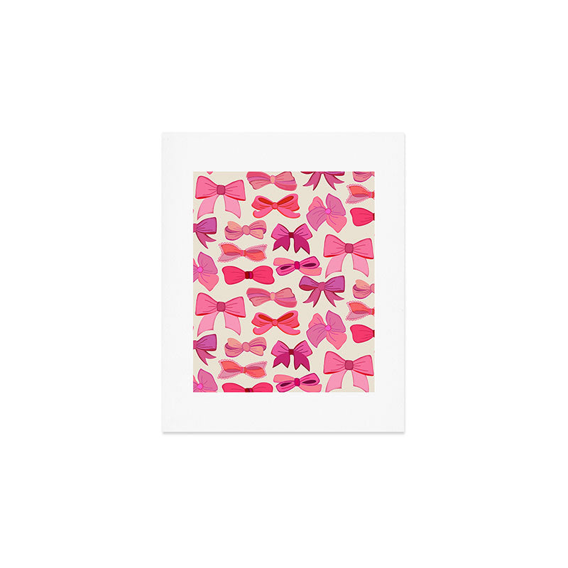 Vintage Pink Bows Art Print Gallery Image 1