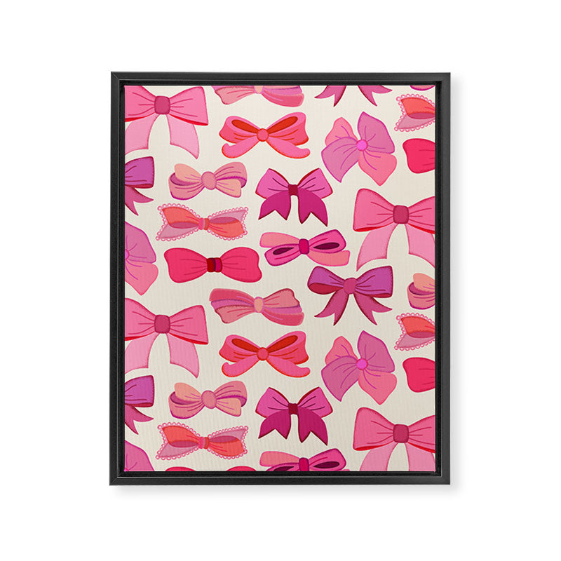 Vintage Pink Bows Framed Canvas Print Gallery Image 8