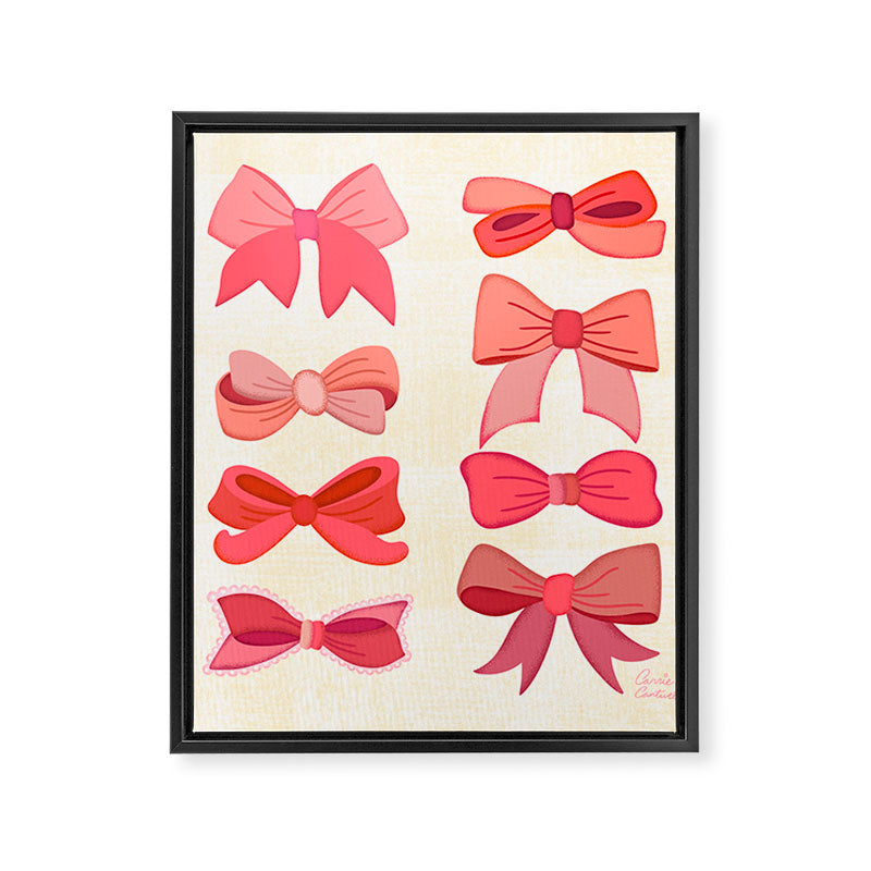 Vintage Pink Bows Framed Canvas Print Gallery Image 8