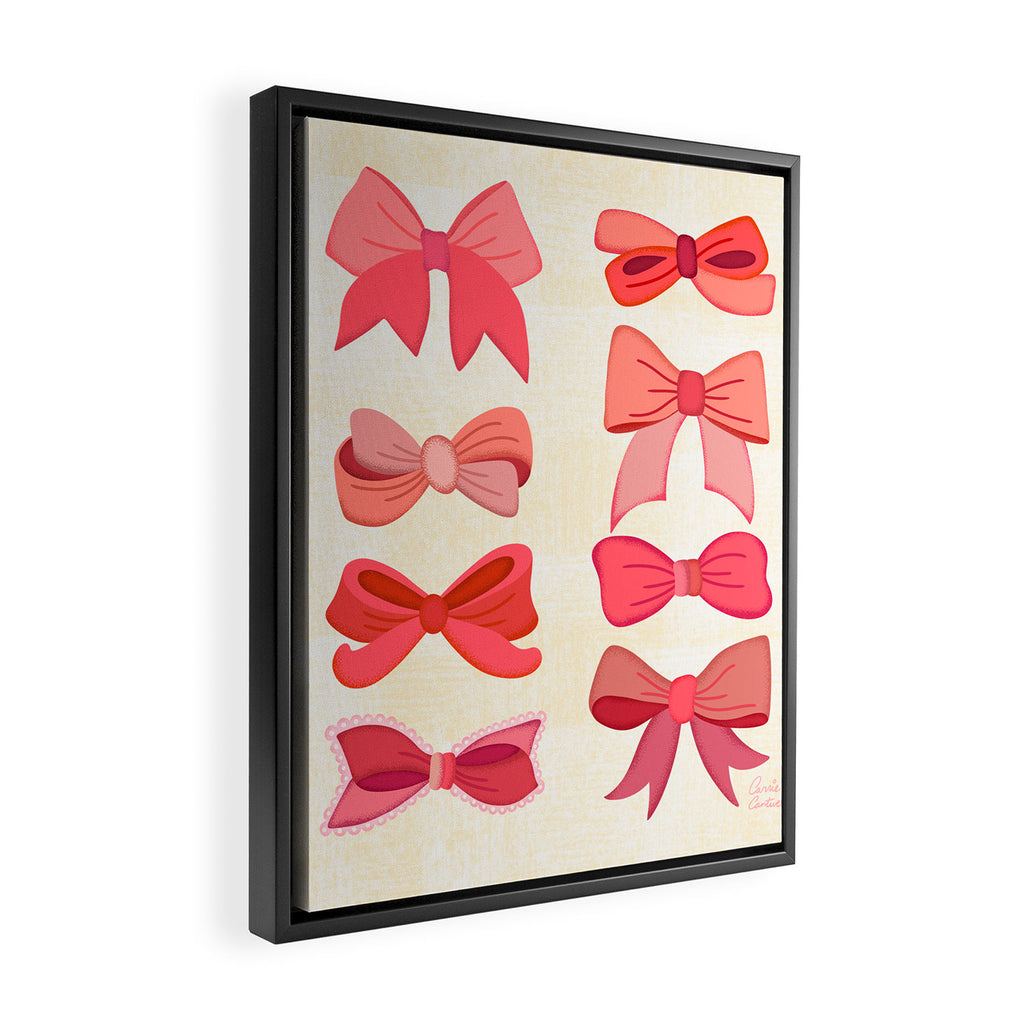 Vintage Pink Bows Framed Canvas Print Gallery Image 2