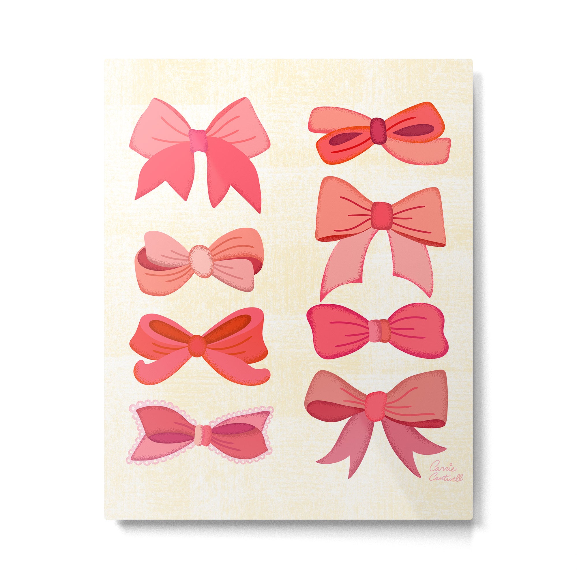 Vintage Pink Bows Metal Print Gallery Image 6