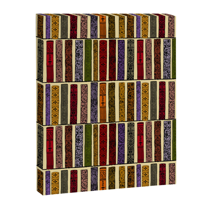 Whimsigothic Dark Academia Vintage Ornate Antique Books on Bookshelves Canvas Print Gallery Image 1