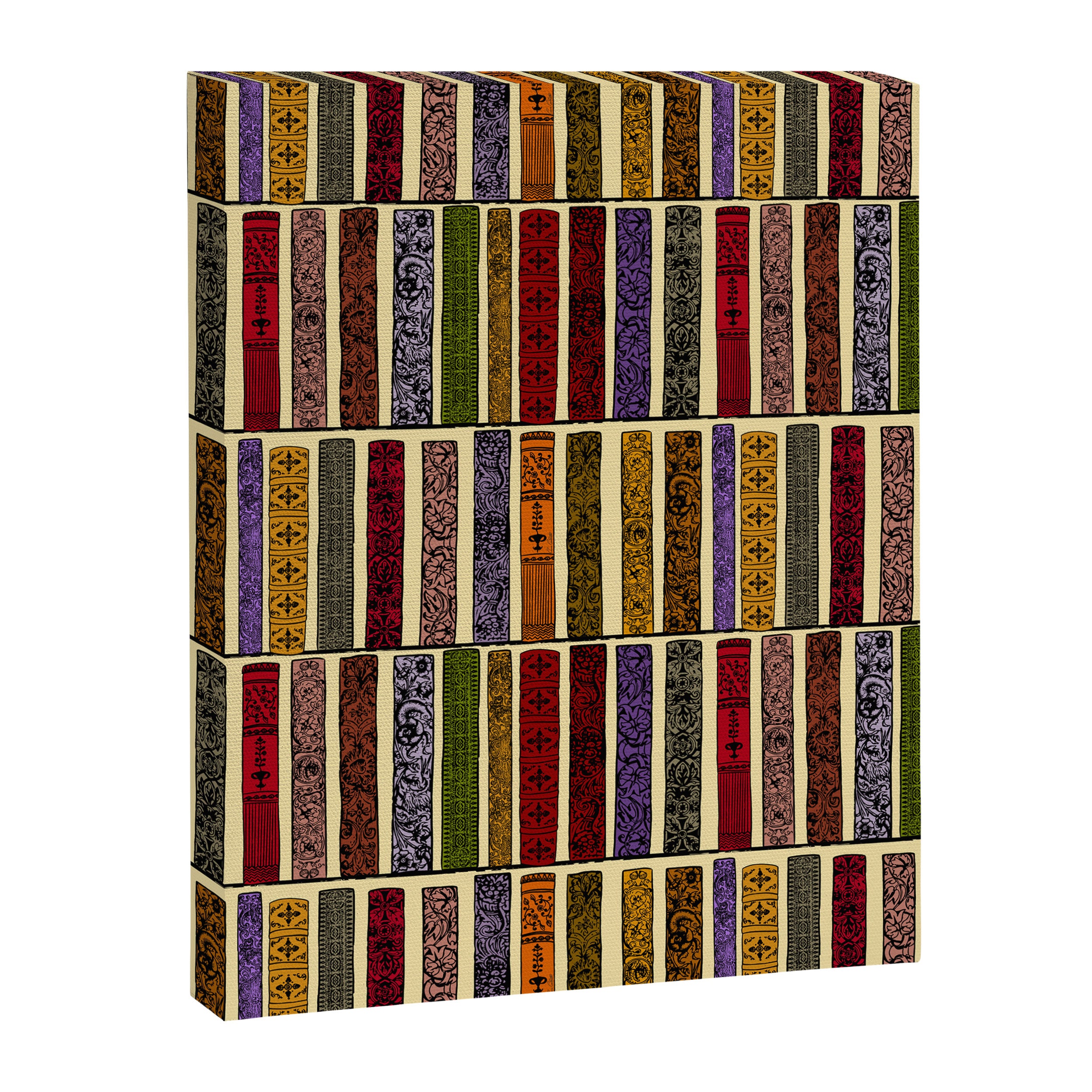 Whimsigothic Dark Academia Vintage Ornate Antique Books on Bookshelves Canvas Print Gallery Image 8