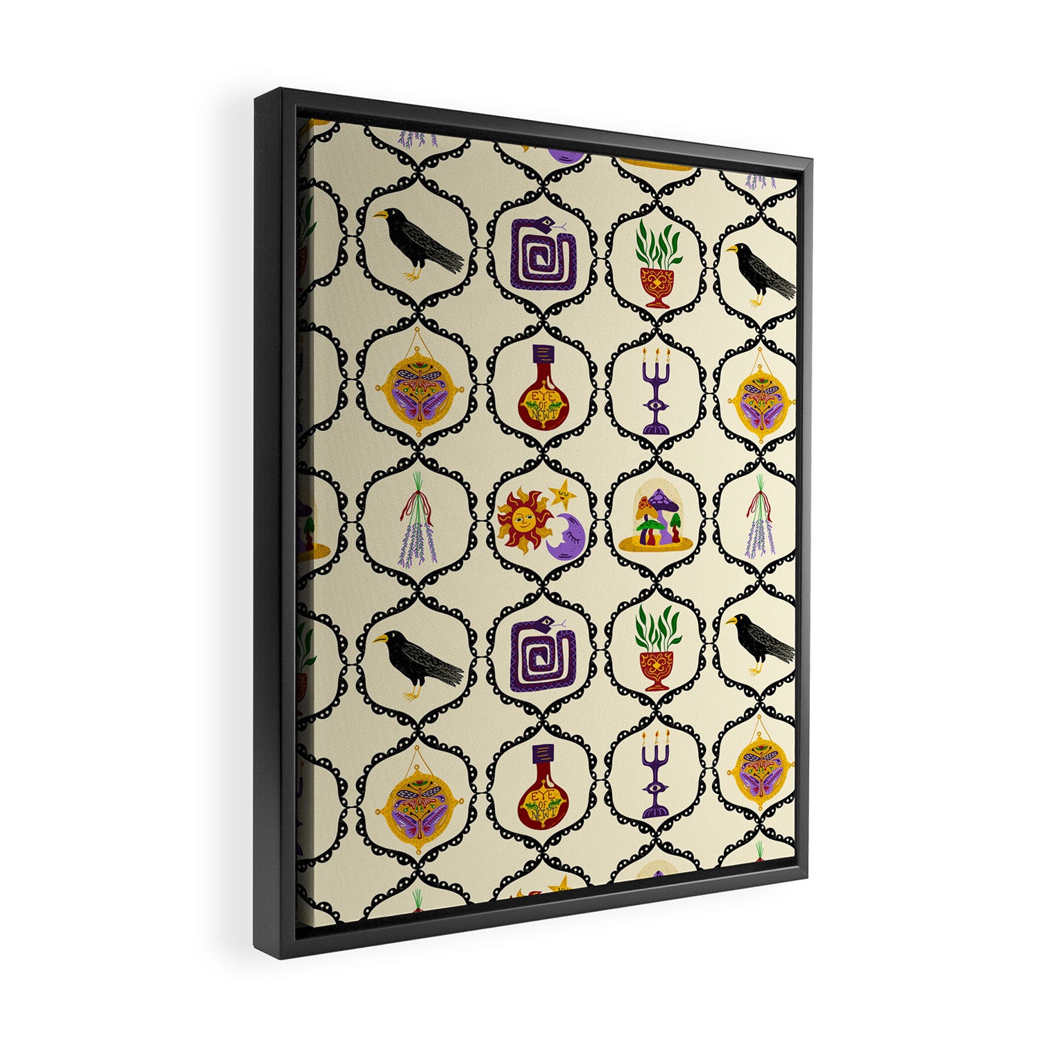 Whimsigothic Witch Mystical Magic Framed Canvas Print Gallery Image 2