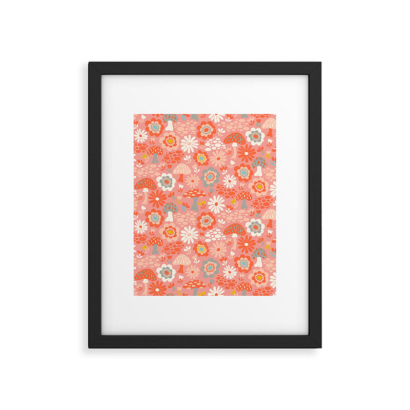 Wild Woodland Floral Mushrooms Framed Art Print Gallery Image 6