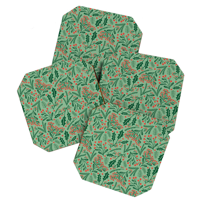 Winter Holiday Floral Coaster Gallery Image 1