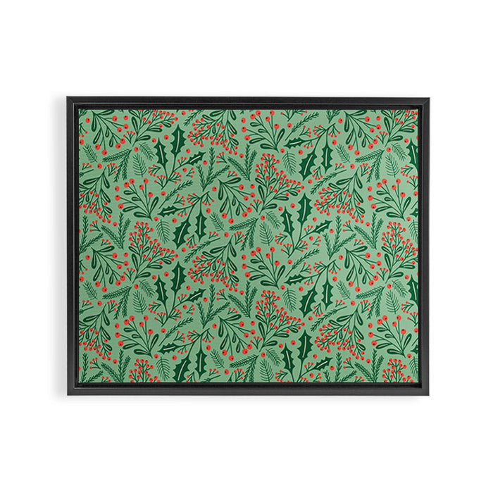 Winter Holiday Floral Framed Canvas Print Gallery Image 1