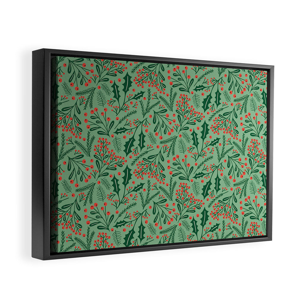Winter Holiday Floral Framed Canvas Print Gallery Image 2