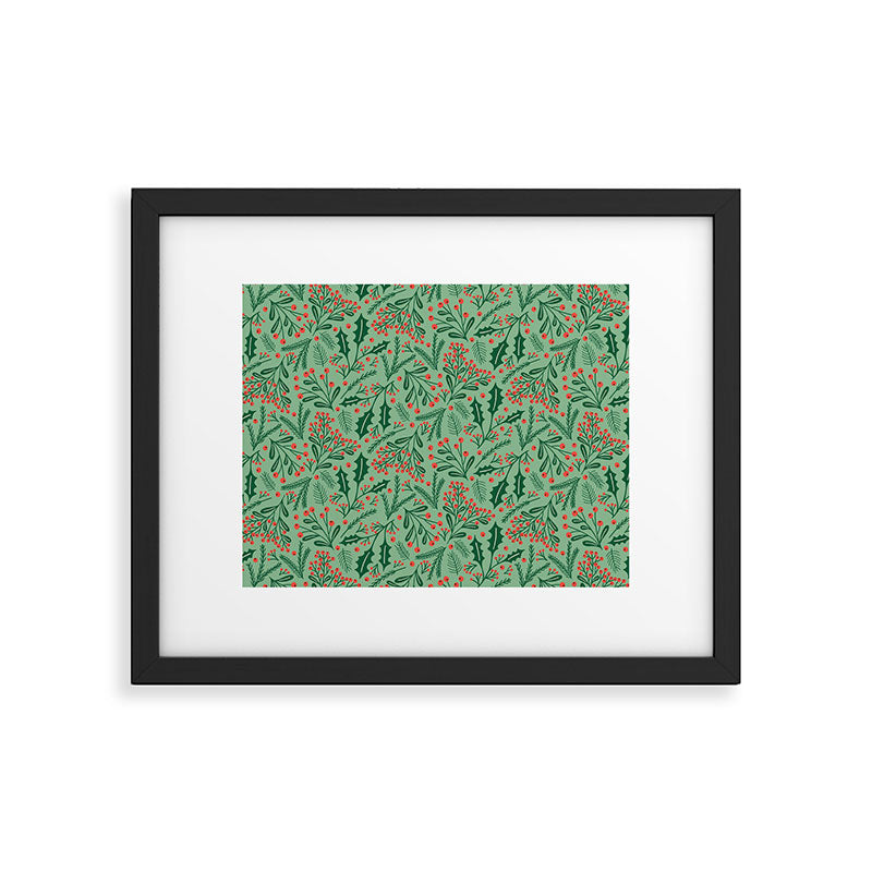 Winter Holiday Floral Framed Art Print Gallery Image 6