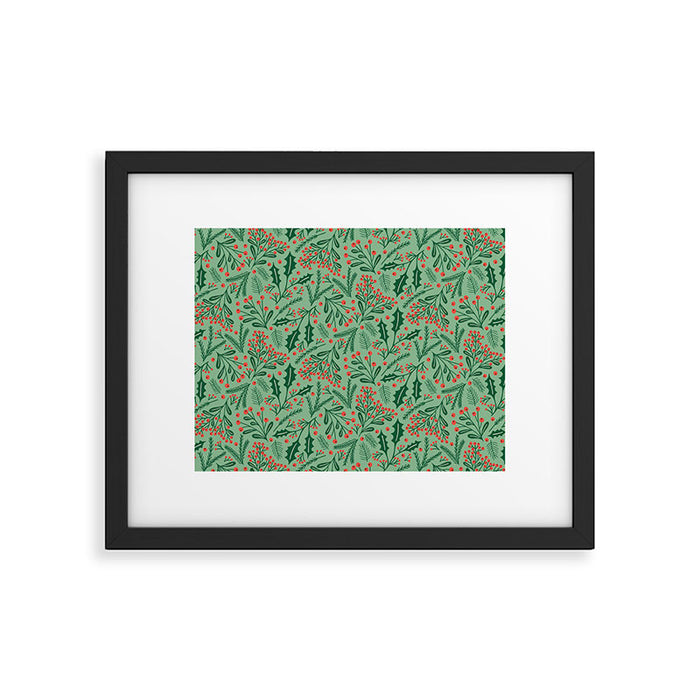 Winter Holiday Floral Framed Art Print Gallery Image 1