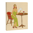 Woman at a Cafe in Rome Canvas Print Gallery Image 8