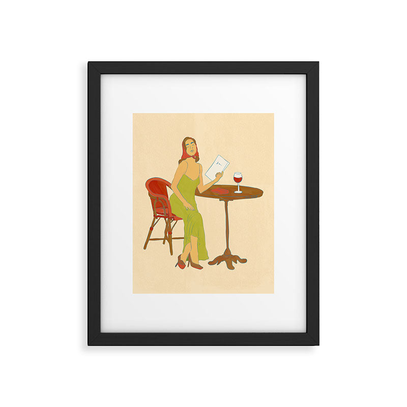 Woman at a Cafe in Rome Framed Art Print Gallery Image 6