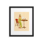 Woman at a Cafe in Rome Framed Art Print Gallery Image 6