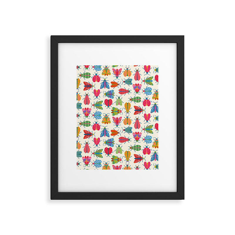 Wonderful Winged Insects - Colorful Retro Bugs Framed Art Print Gallery Image 6