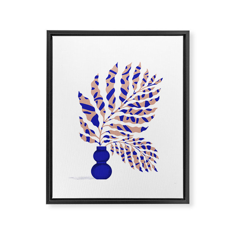 Foliage Blue Framed Canvas Print Gallery Image 6