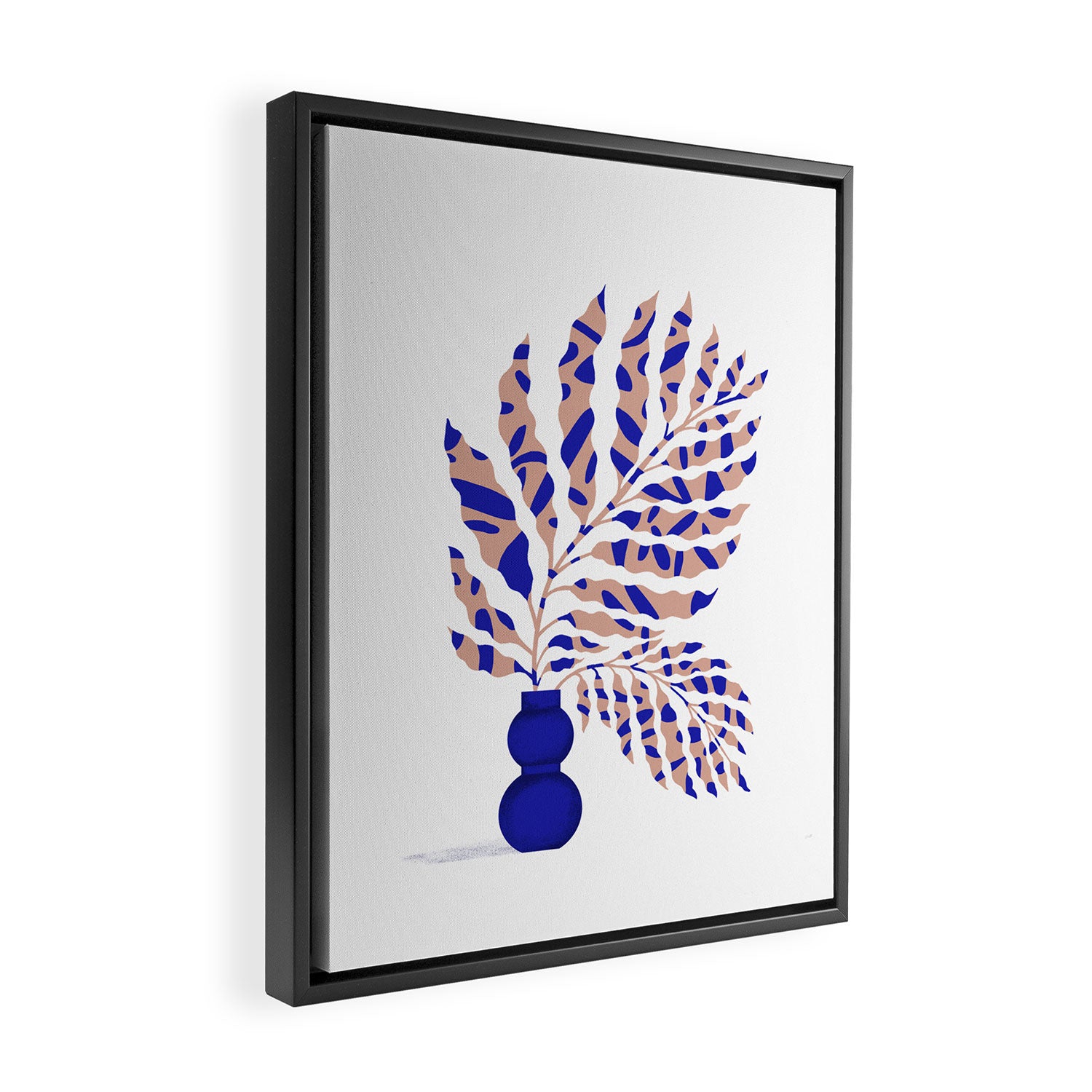 Foliage Blue Framed Canvas Print Gallery Image 2