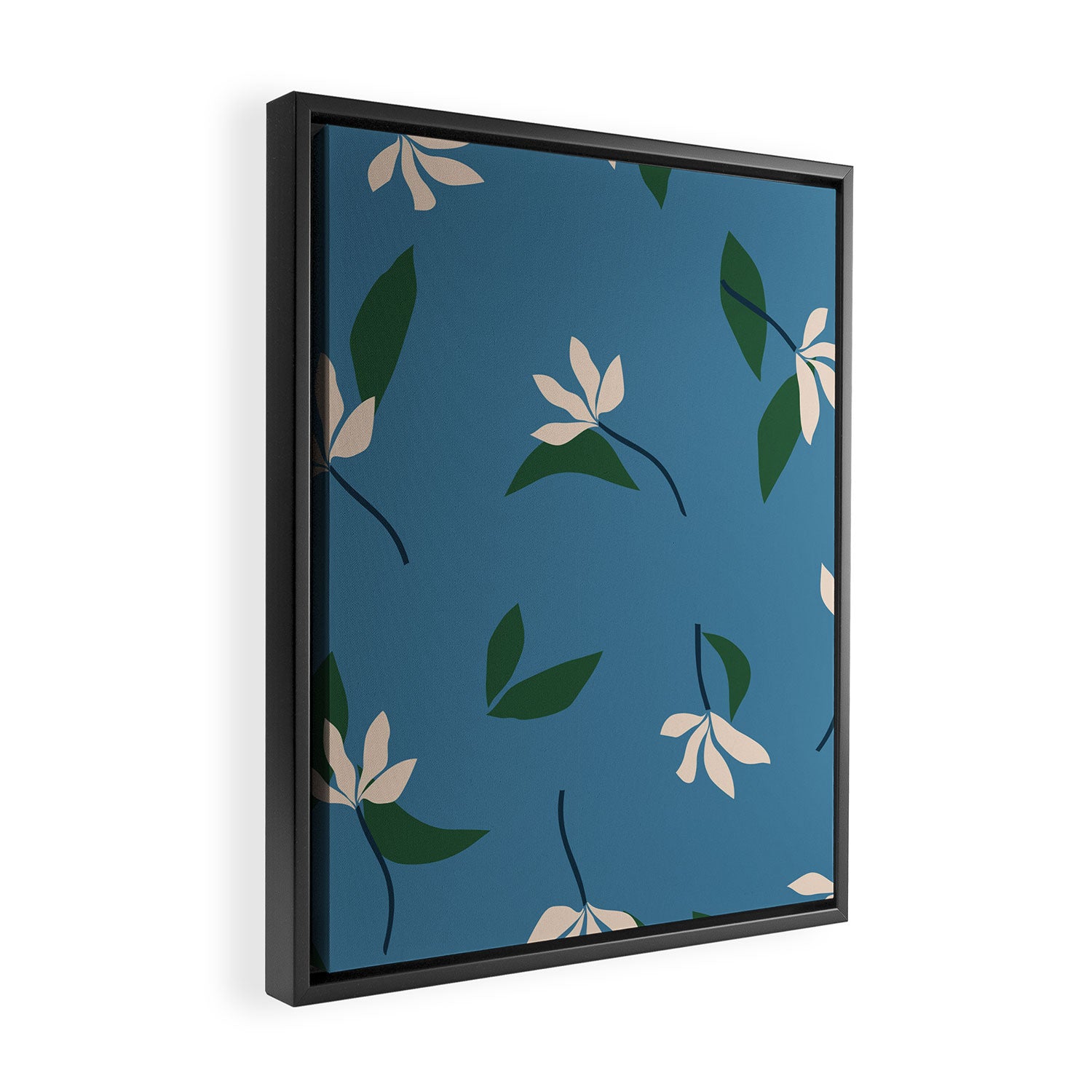 Sprouts | Blue Framed Canvas Print Gallery Image 2