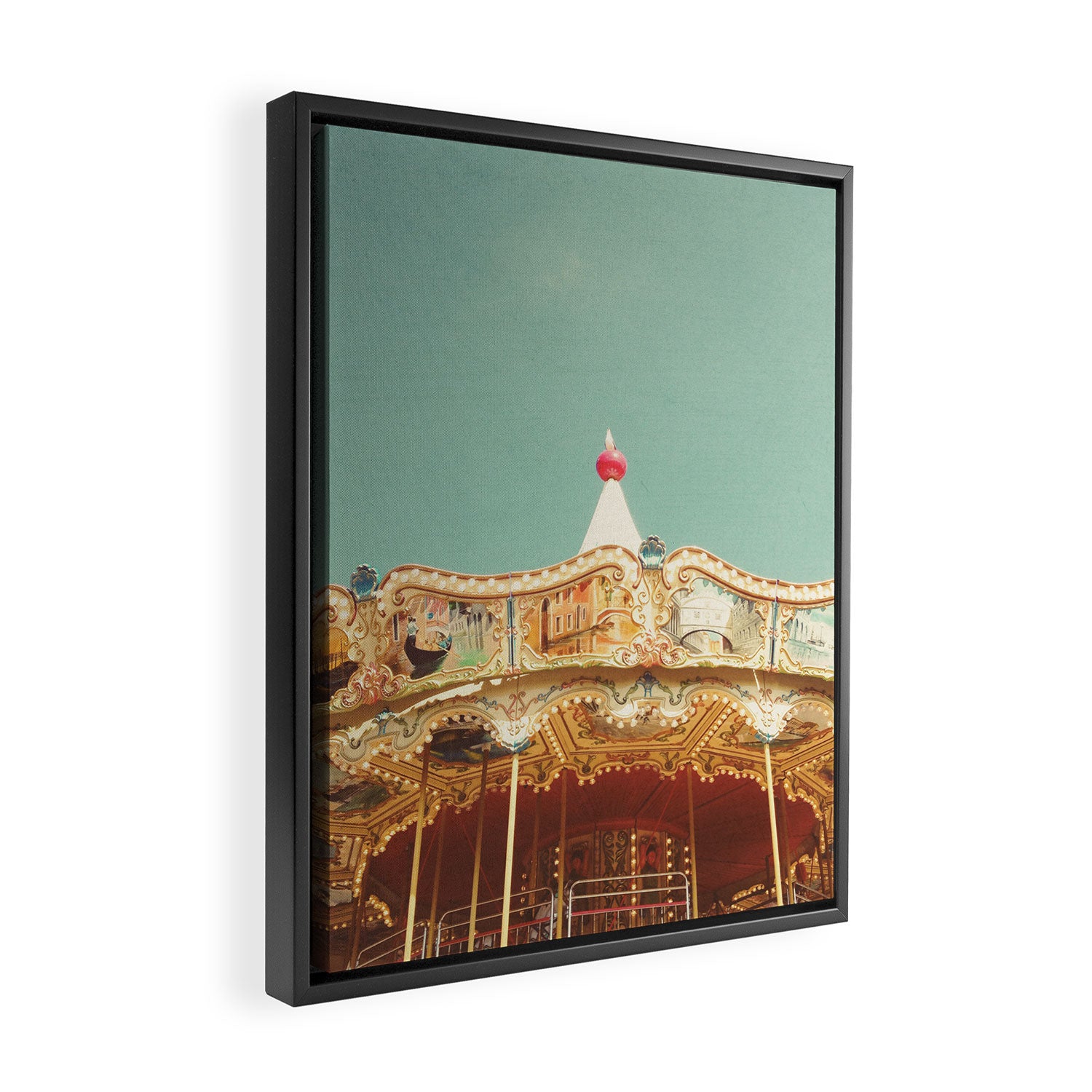 Carousel Lights Framed Canvas Print Gallery Image 2