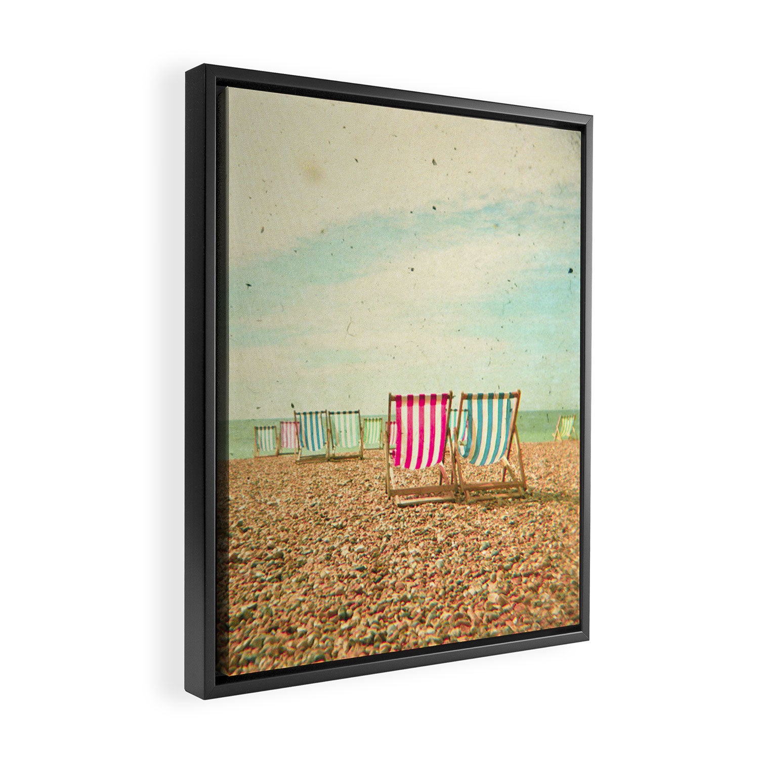Deckchairs Framed Canvas Print Gallery Image 2