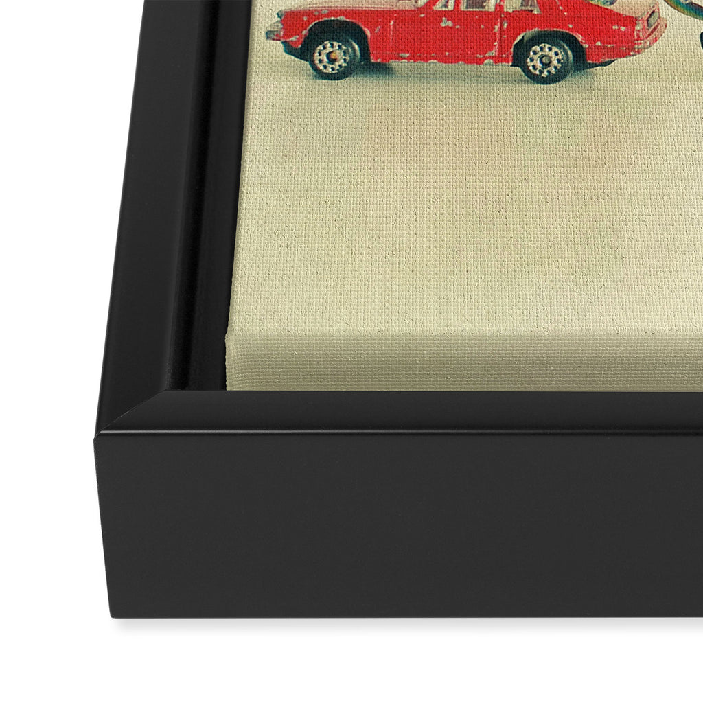 Dinosaurs Ride Cars Framed Canvas Print Gallery Image 3
