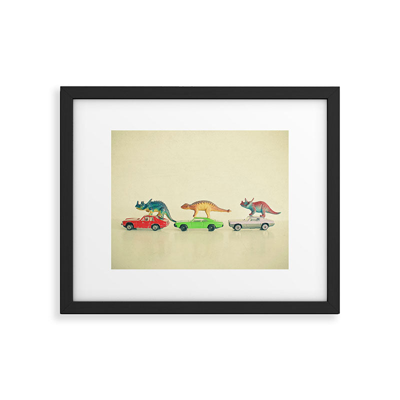 Dinosaurs Ride Cars Framed Art Print Gallery Image 4