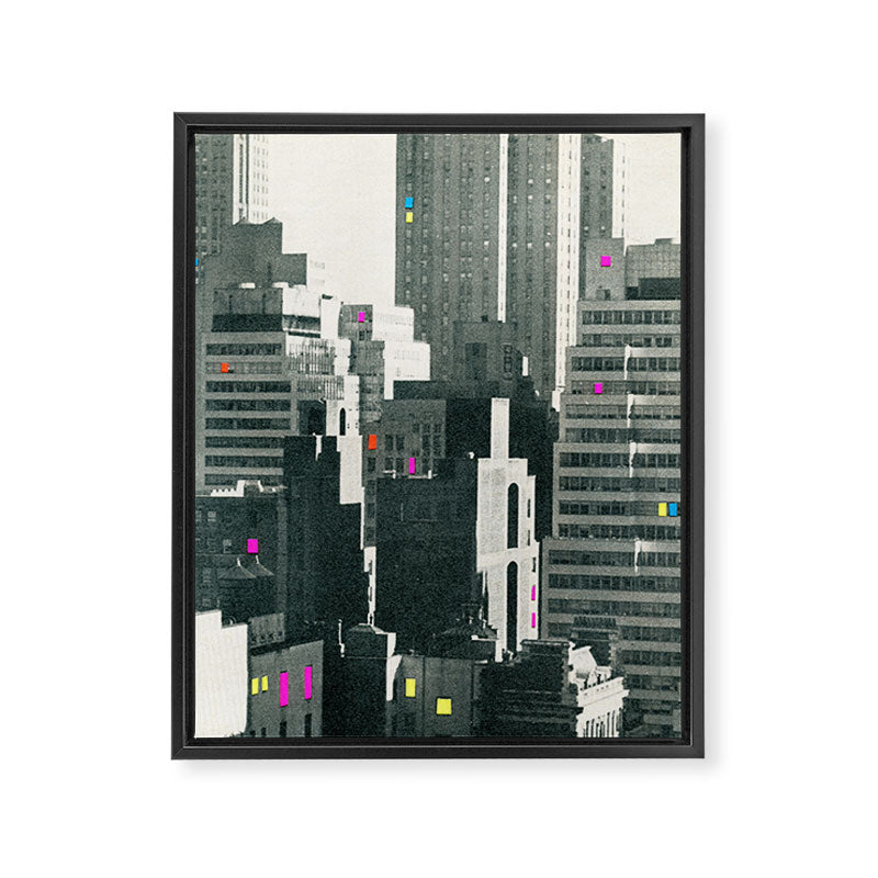Discos in New York Framed Canvas Print Gallery Image 6