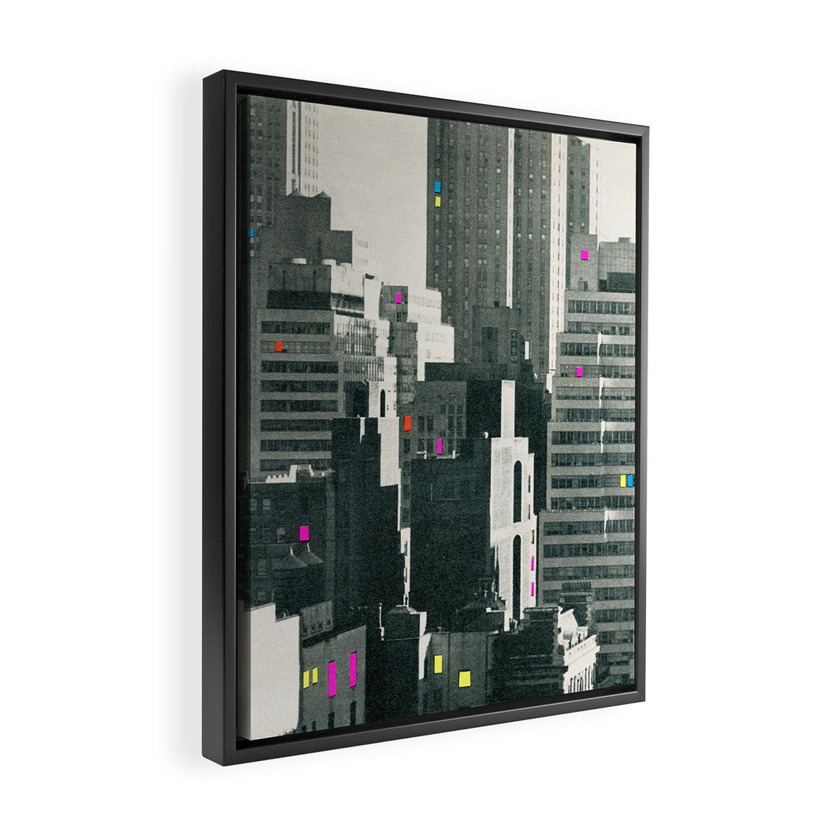 Discos in New York Framed Canvas Print Gallery Image 2